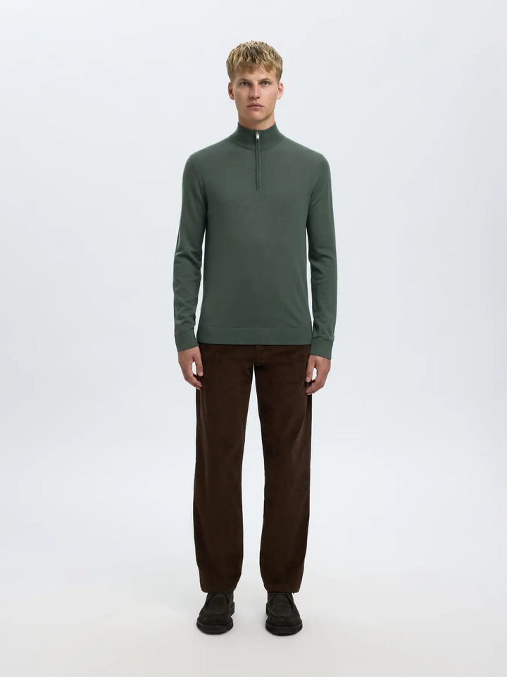 SLHTray Ls Knit merino half zip