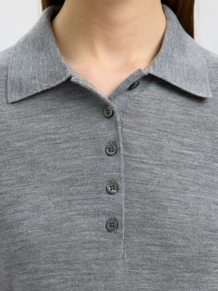SLFTHEA LS KNIT MERINO COLLAR NECK NOOS