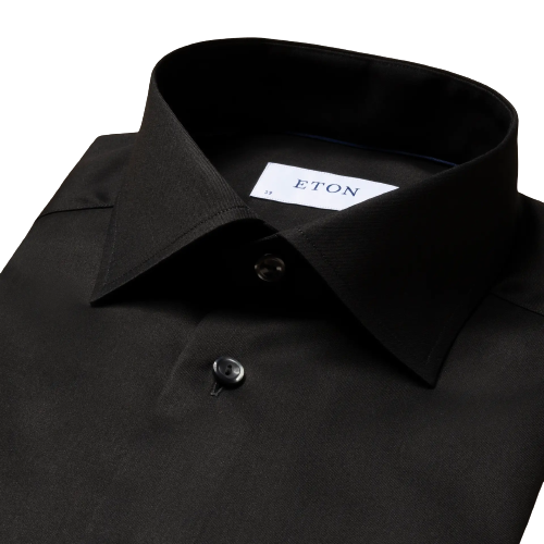 Black Signature Twill Shirt Contemporary Fit