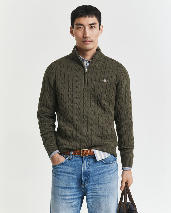 Cotton Cable Half Zip