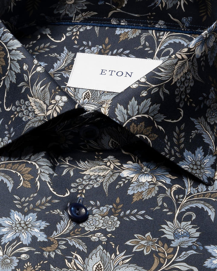 Slim Floral Print Signature twill