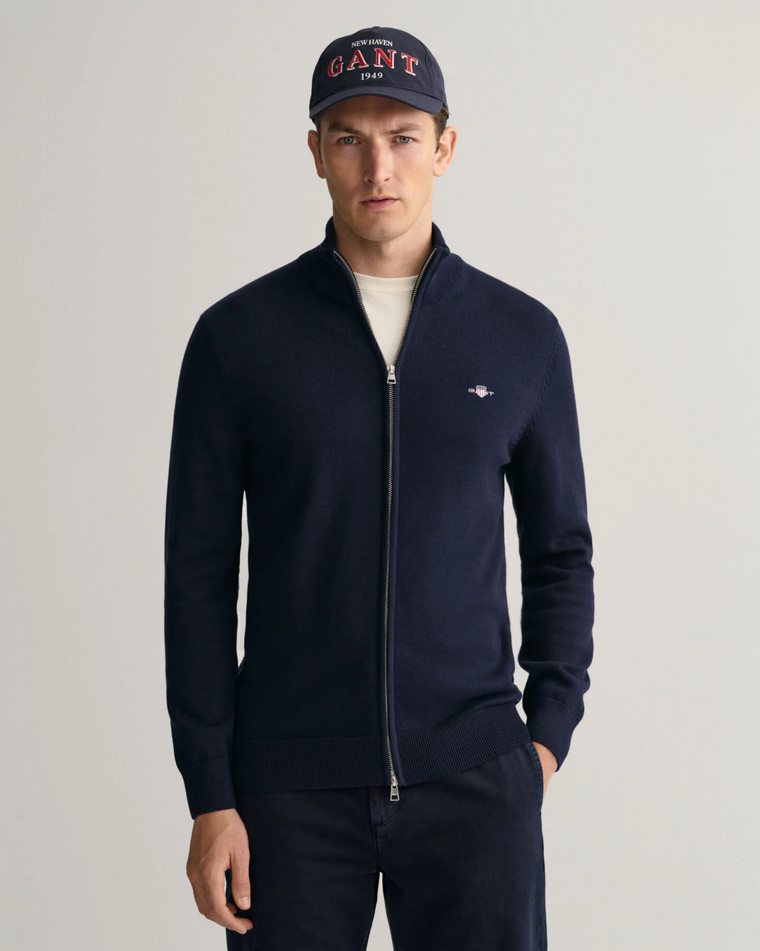 Casual Cotton Zip Cardigan