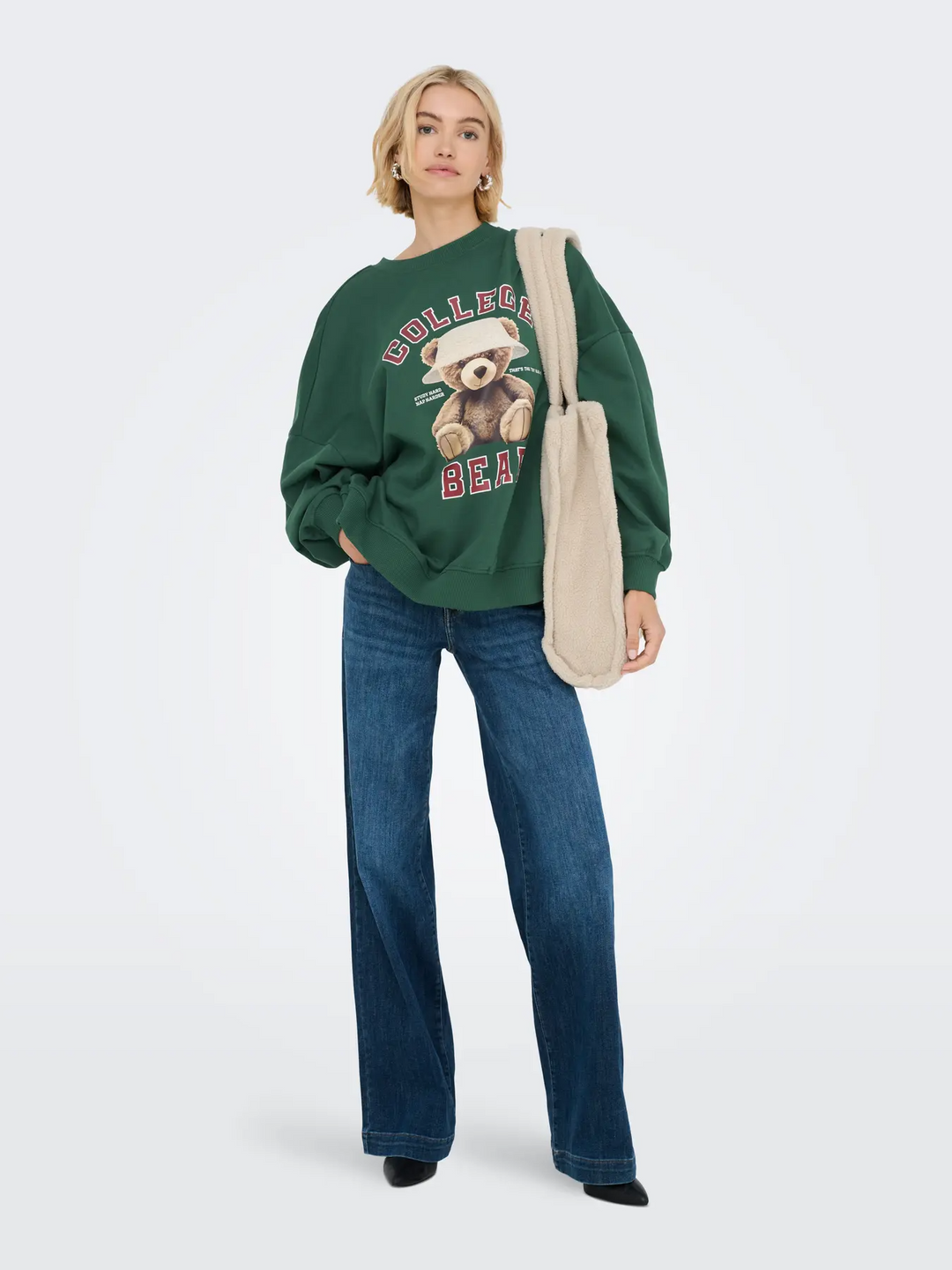 ONLBila L/S Bear o-neck swt